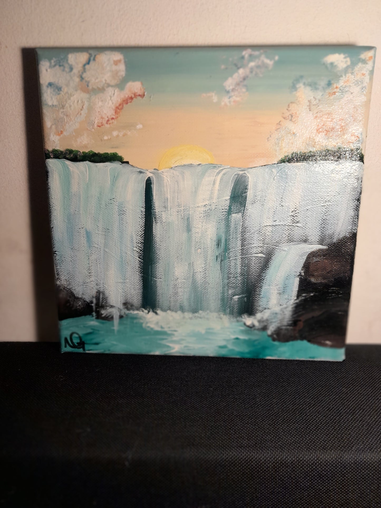 Handmade Waterfall Acrylic Painting