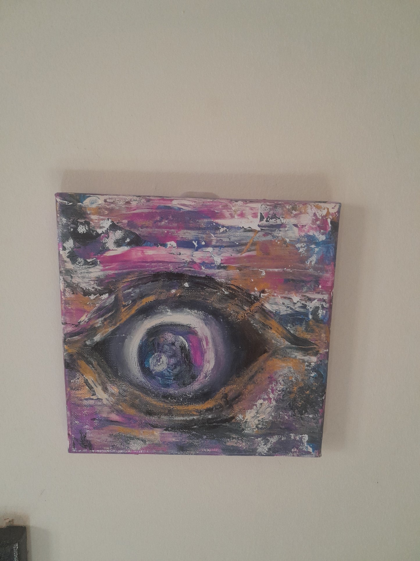 Healing with Anxiety ( Fear of Being Watched) Acrylic Canvas Painting