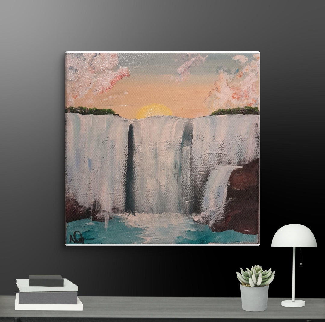 Handmade Waterfall Acrylic Painting