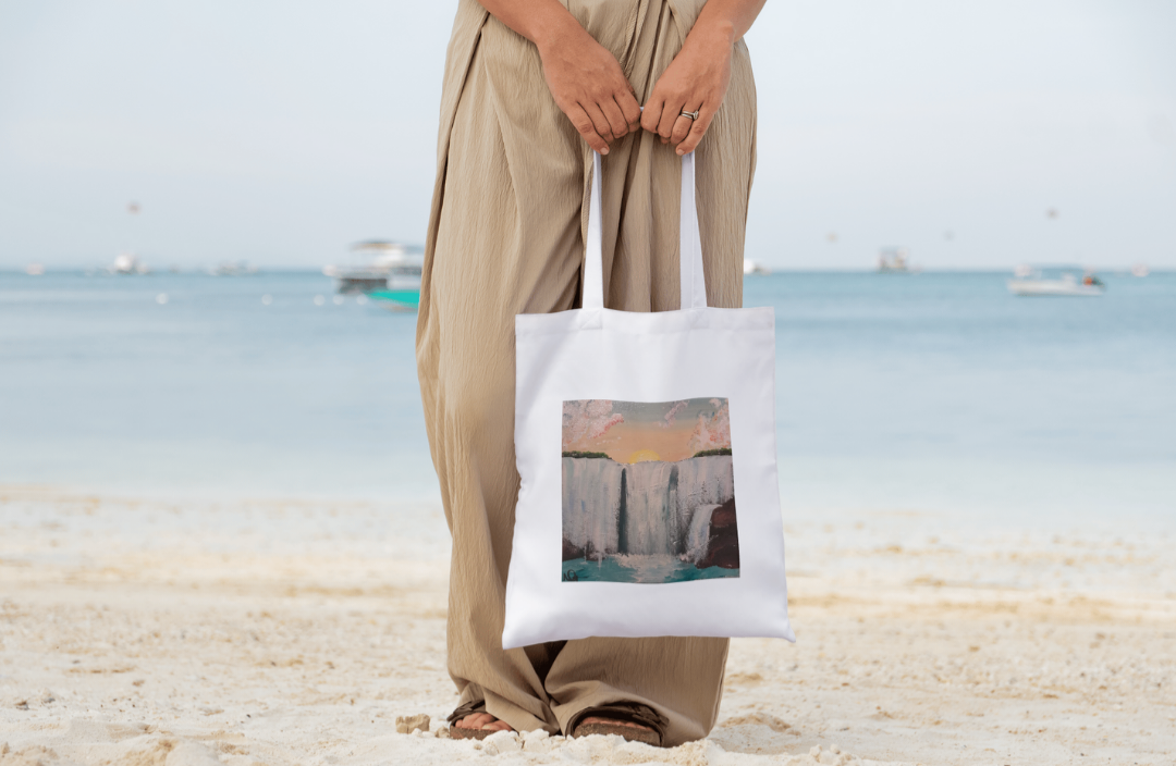 Cotton Waterfall Tote Bag