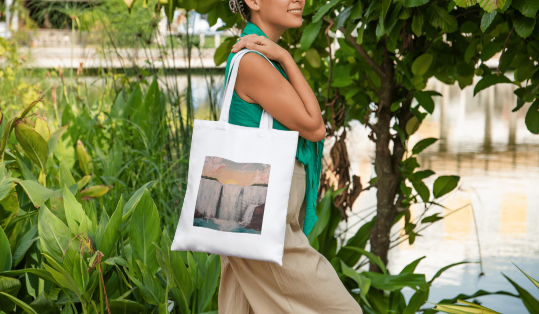 Cotton Waterfall Tote Bag